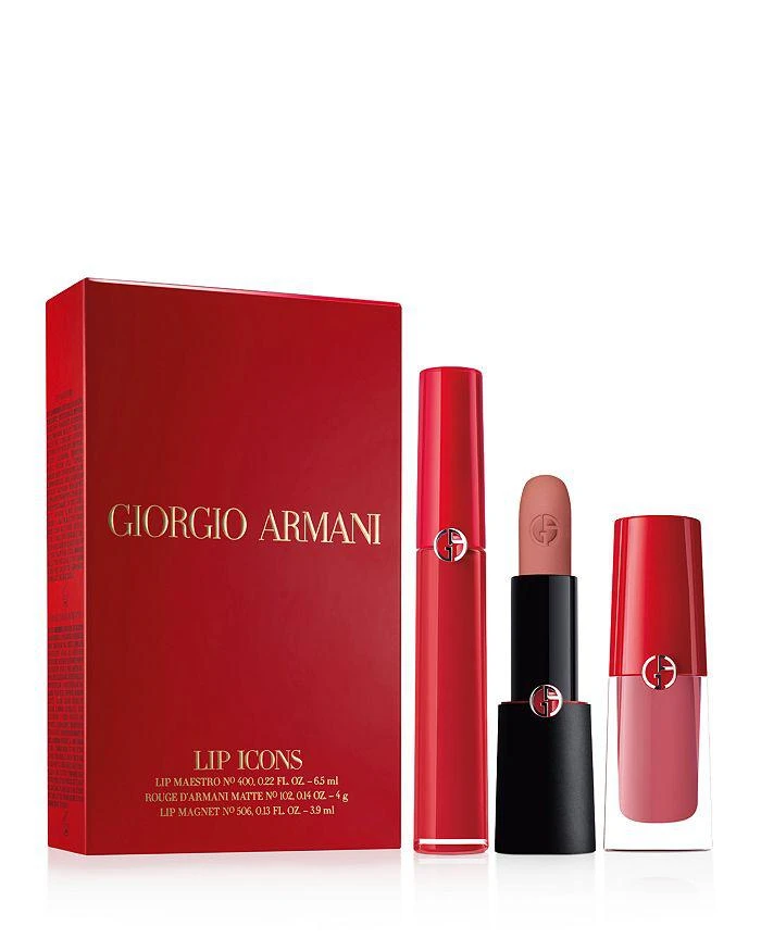 商品Giorgio Armani|Holiday 2019 Lip Icons 节日口红套盒-2019年限量版,价格¥511,第1张图片