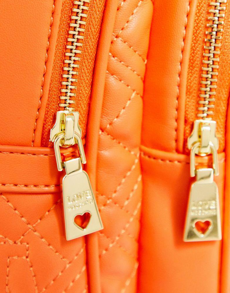 商品Moschino|Love Moschino quilted top handle backpack in orange,价格¥1106,第6张图片详细描述