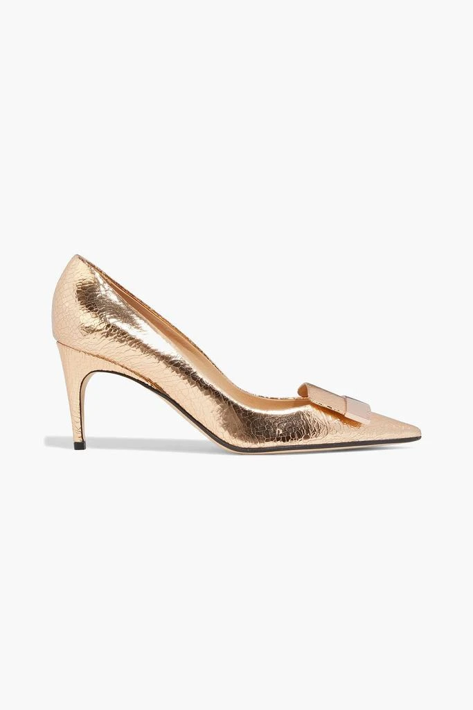 商品Sergio Rossi|sr1 metallic cracked-leather pumps,价格¥1030,第1张图片