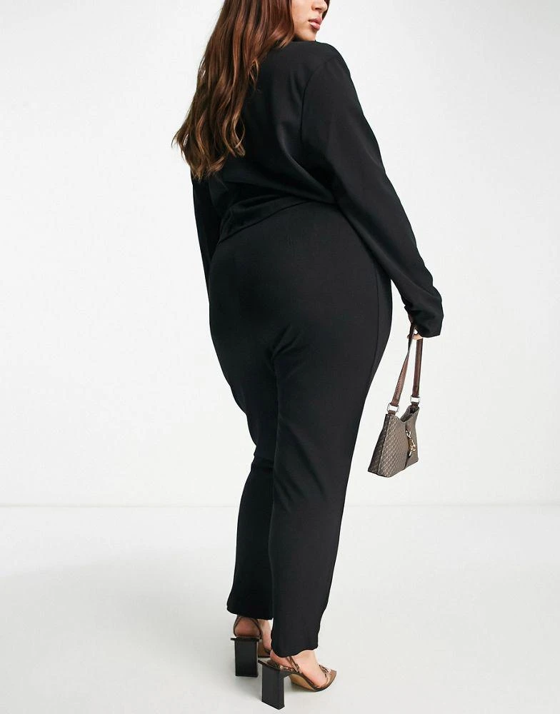 商品ASOS|ASOS DESIGN Curve jersey tapered suit trousers in black,价格¥196,第3张图片详细描述