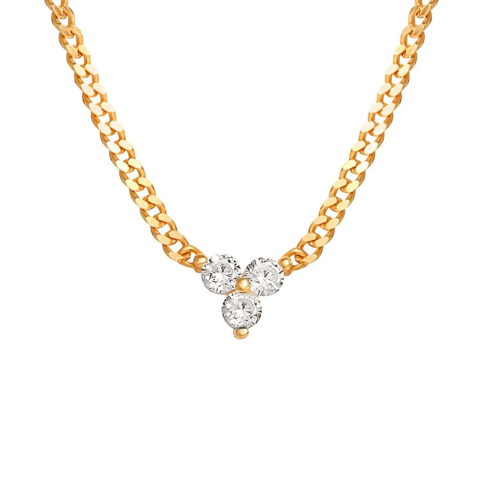商品Giani Bernini|Cubic Zirconia Trio Collar Necklace in Gold-Plated Sterling Silver, 16" + 2" extender, Created for Macy's,价格¥372,第1张图片