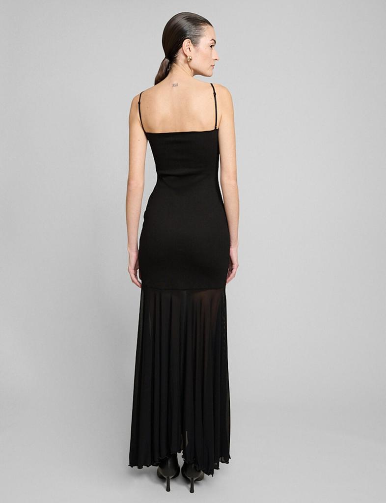 black maxi dress with sheer bottom Oh My Lace Sheer Black Maxi Dress