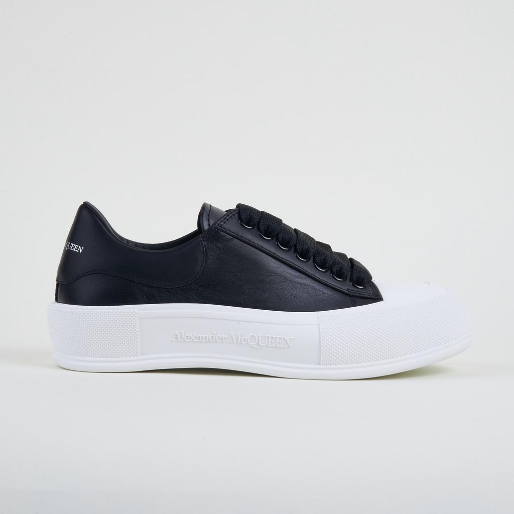商品Alexander McQueen|Alexander Mcqueen Women's Deck Plimsoll Black Sneakers,价格¥3134,第1张图片
