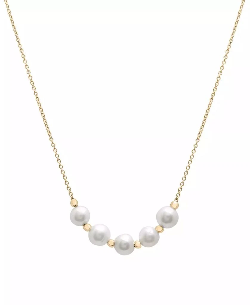 商品Macy's|Cultured Freshwater (5mm) & Gold Bead 18" Collar Necklace in 14k Gold,价格¥6557,第1张图片