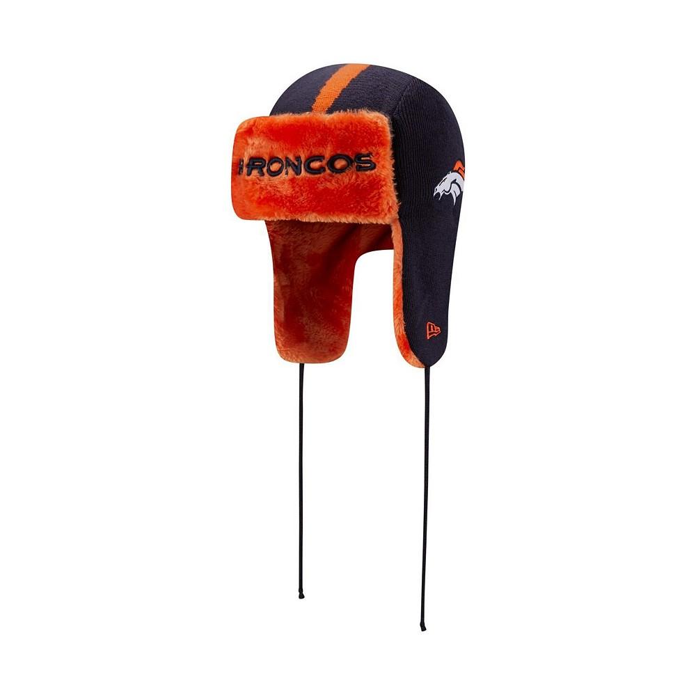 Men's Navy Denver Broncos Helmet Head Trapper Knit Hat商品第1张图片规格展示