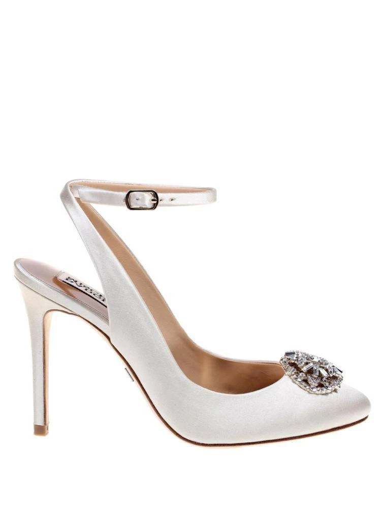 商品Badgley Mischka|Darwyn Embellished Satin Pumps,价格¥710,第1张图片