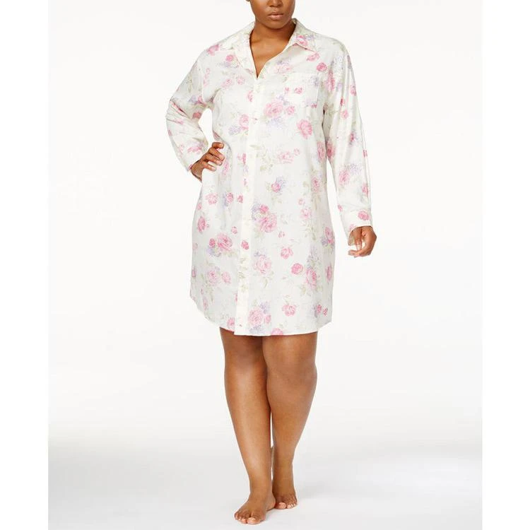 商品Ralph Lauren|Plus Size Printed Woven Sleepshirt,价格¥147,第1张图片