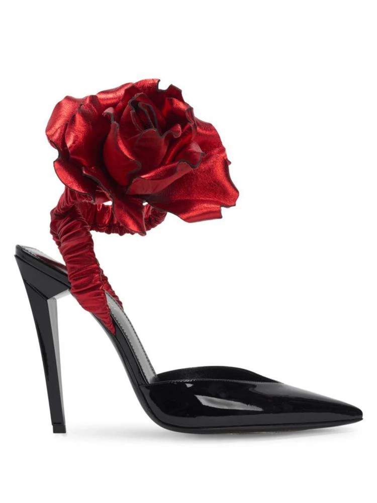 商品Yves Saint Laurent|Freja Flower-Applique Patent Leather Pumps,价格¥6285,第5张图片详细描述