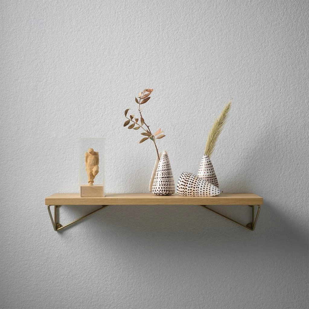 商品Maze Interior|Maze Interior Pythagoras XS Shelf & Brackets - Oak & Brass,价格¥430,第2张图片详细描述