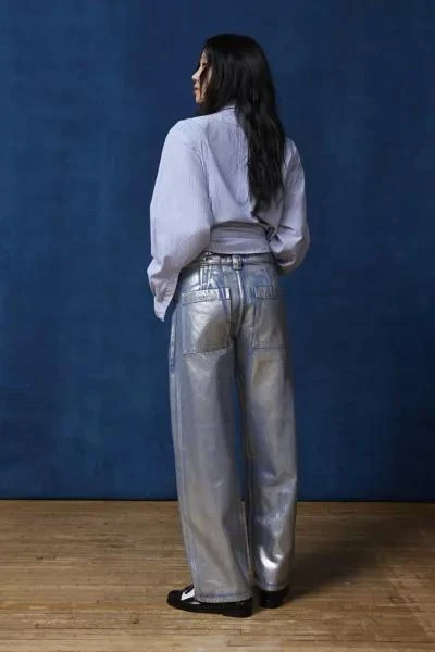 商品BDG|BDG Bella Baggy Patch Pocket Jean - Metallic Wash,价格¥266,第5张图片详细描述