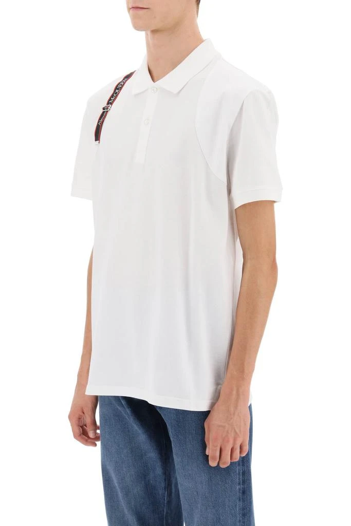 商品Alexander McQueen|harness polo shirt with selvedge logo,价格¥2405,第4张图片详细描述