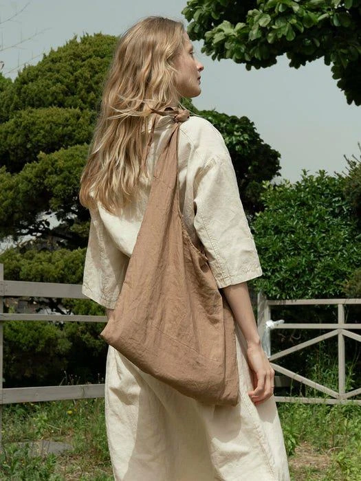 商品Siyazu|SI Linen Folk Bag_Sand brown,价格¥565,第2张图片详细描述