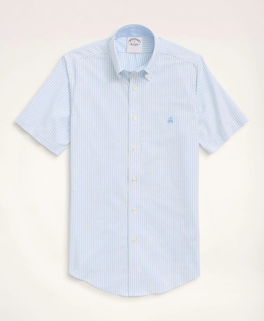 商品Brooks Brothers|Stretch Regent Regular-Fit Sport Shirt, Non-Iron Short-Sleeve Bengal Stripe Oxford,价格¥894,第2张图片详细描述