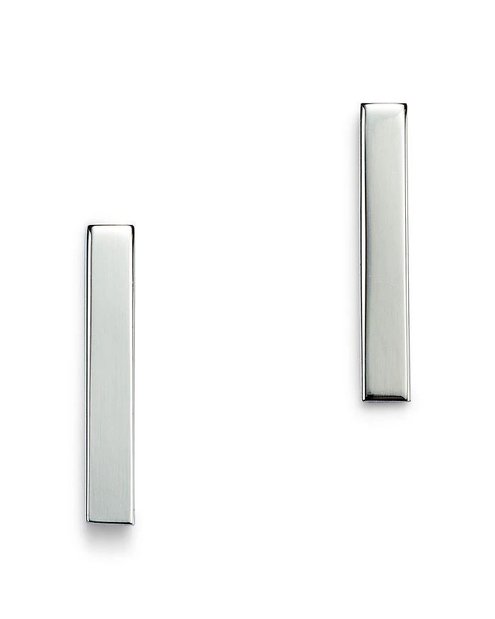 商品Bloomingdale's|Bar Stud Earrings in 14K White Gold,价格¥1838,第1张图片详细描述