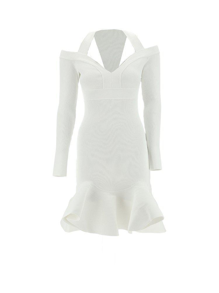 商品Alexander McQueen|Alexander McQueen Ruffle Detailed Flared Mini Dress,价格¥9968,第1张图片