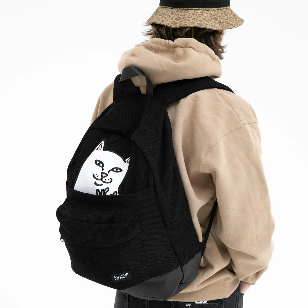 商品RIPNDIP|Lord Nermal Corduroy Backpack (Black),价格¥533,第2张图片详细描述