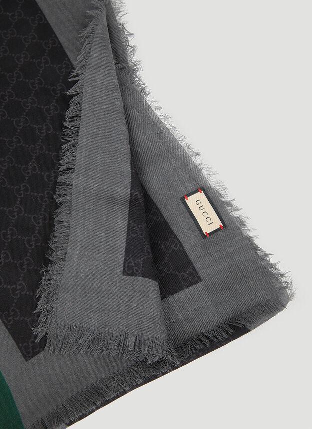 商品Gucci|GG Web Stripe Scarf in Black,价格¥4939,第6张图片详细描述