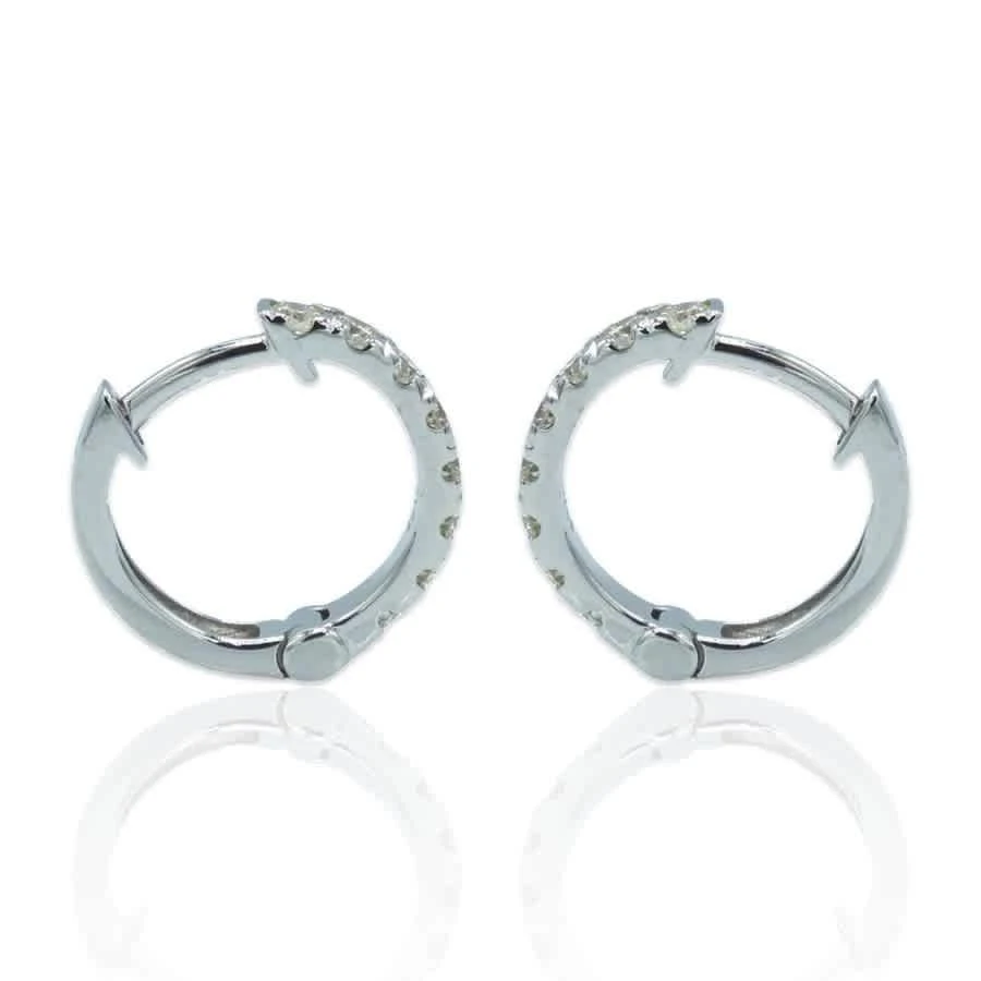 商品Tresorra|Tresorra 18K White Gold Diamond Hoop Earrings,价格¥4233,第2张图片详细描述