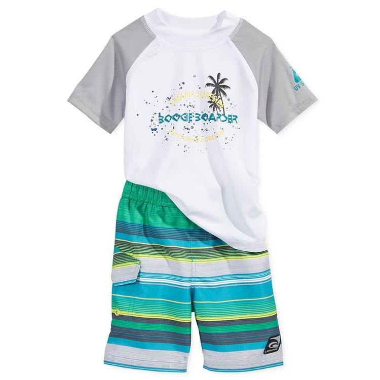 商品Laguna|2-Pc. Boogie Boarder Rash Guard & Swim Trunks Set, Toddler & Little Boys (2T-7),价格¥135,第1张图片