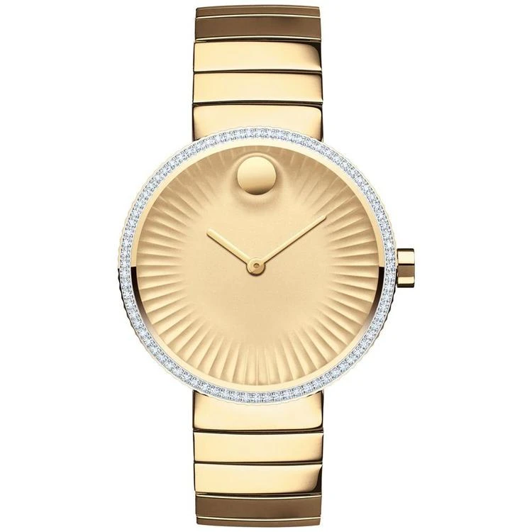 商品Movado|女士瑞界不锈钢镶钻腕带手表 34mm,价格¥12037,第1张图片