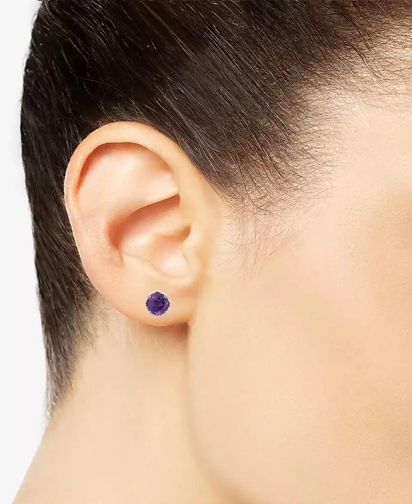 商品Macy's|Rhodolite Garnet Stud Earrings (1-1/5 ct. t.w.) in Sterling Silver (Also in Opal, Citrine, White Topaz, Peridot, Aquamarine, and Amethyst),价格¥1661,第2张图片详细描述
