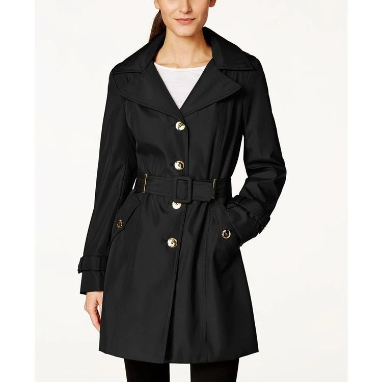 商品Calvin Klein|Petite Hooded Single-Breasted Trench Coat, Created for Macy's,价格¥749,第2张图片详细描述