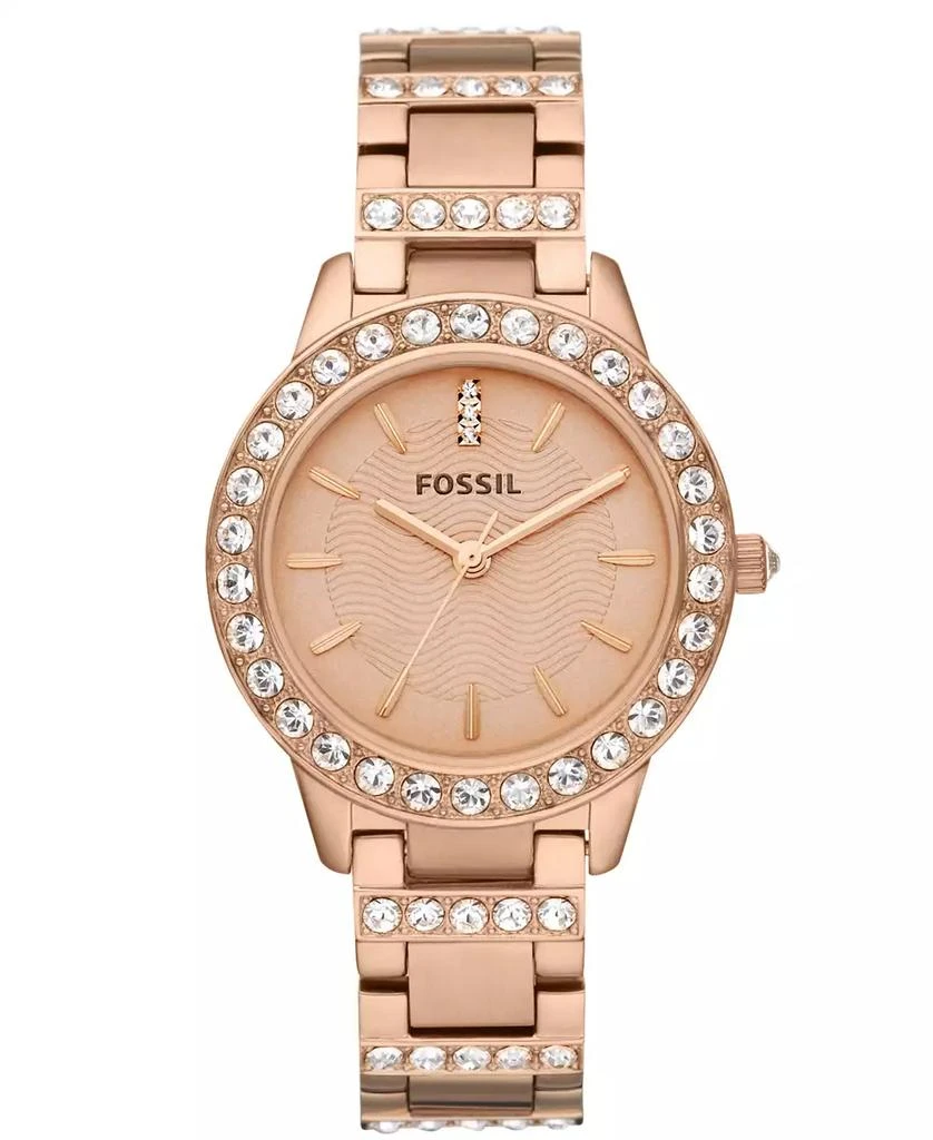 商品Fossil|Fossil Women's Jesse Rose Gold-Tone Stainless Steel Bracelet Watch 34mm ES3020 女士腕表,价格¥561,第1张图片