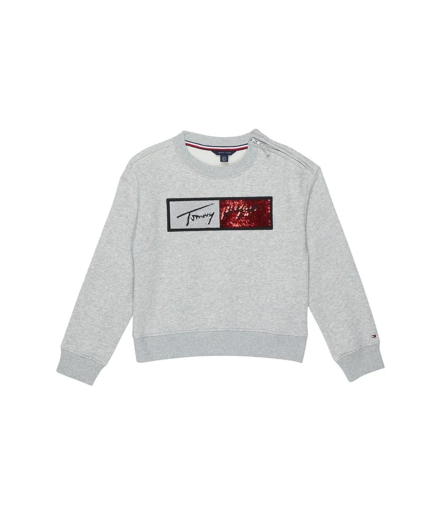 商品Tommy Hilfiger|Sequins Flag Sweatshirt (Little Kids/Big Kids),价格¥201,第1张图片