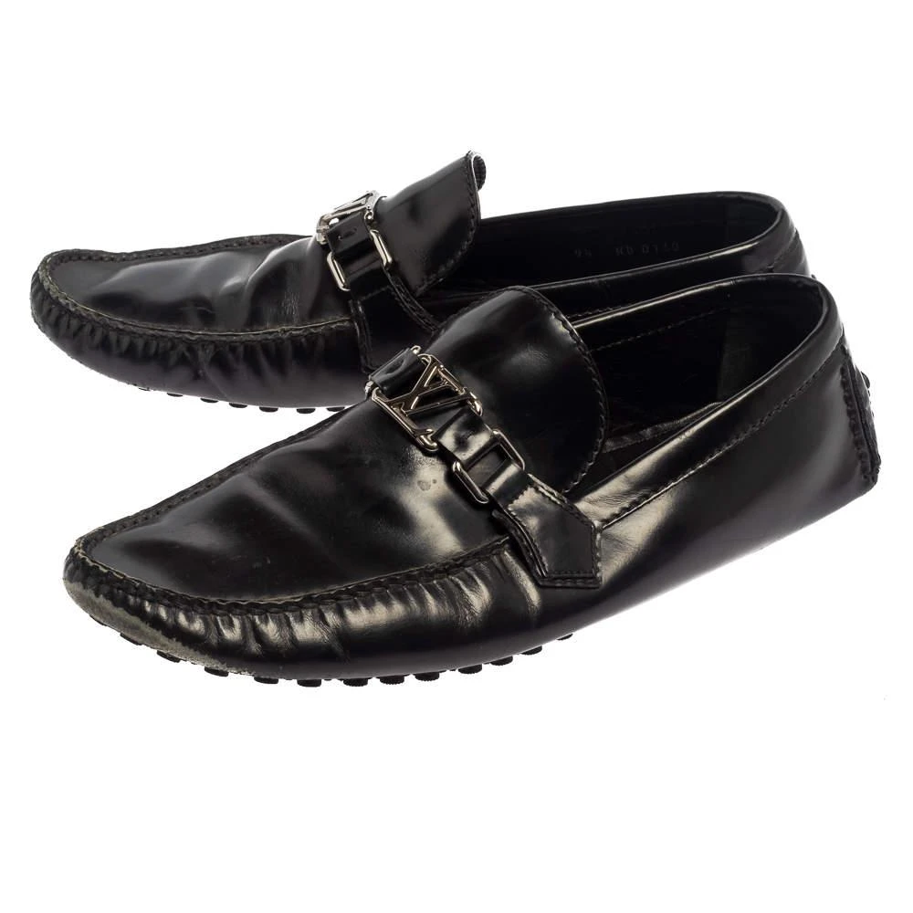 商品[二手商品] Louis Vuitton|Louis Vuitton Black Leather Hockenheim Slip On Loafers Size 43.5,价格¥1572,第4张图片详细描述