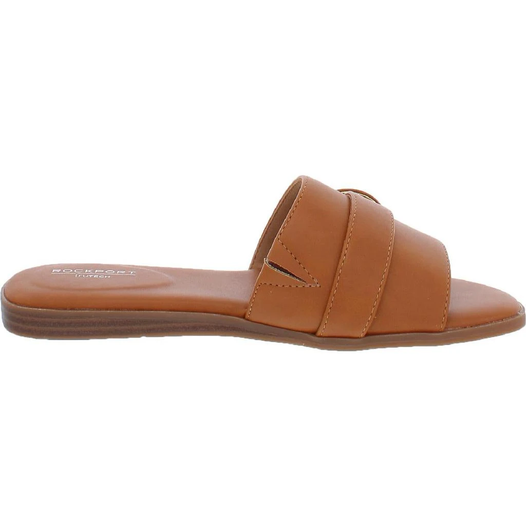 商品Rockport|Rockport Womens Yara Faux Leather Slip On Slide Sandals,价格¥147,第3张图片详细描述