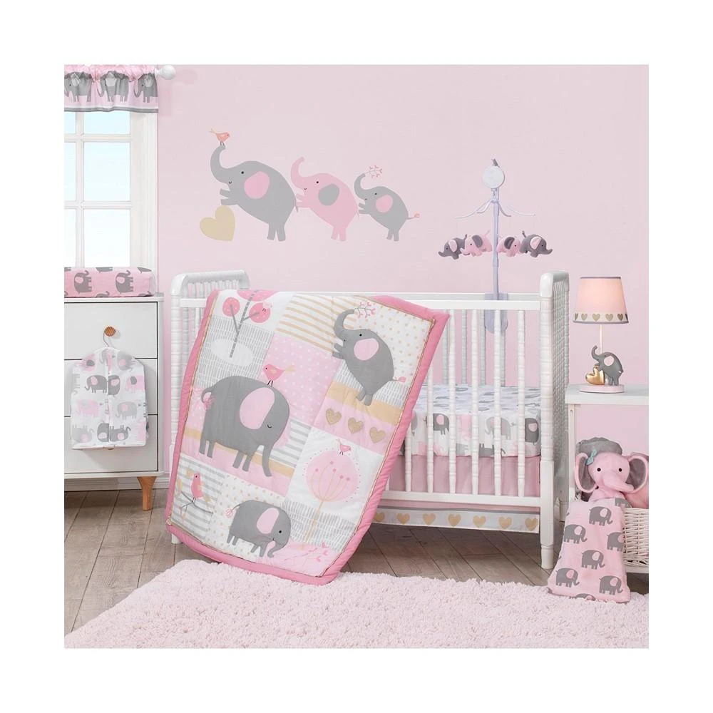 商品Bedtime Originals|Eloise Gray/Pink/Gold Elephant Nursery Wall Decals,价格¥123,第3张图片详细描述