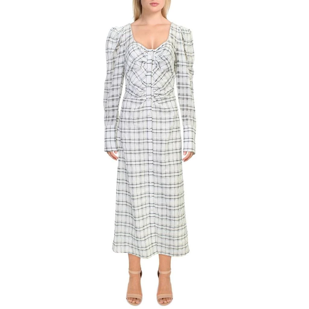 商品PRABAL GURUNG|Prabal Gurung Womens Linen Blend Check Print Maxi Dress,价格¥797,第1张图片