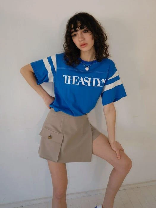商品THE ASHLYNN|Baseball Logo T-shirt - Blue,价格¥463,第4张图片详细描述