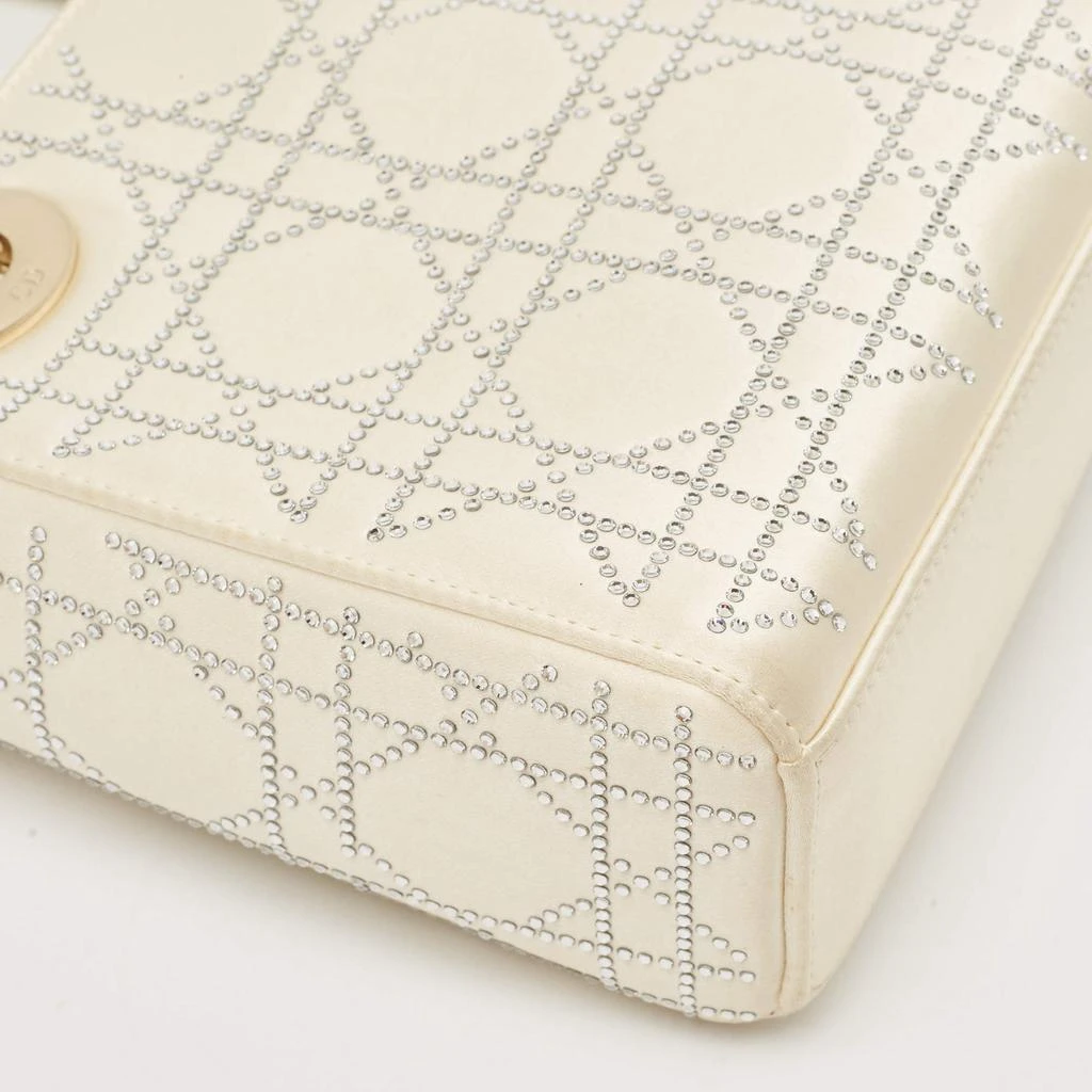 Dior Off White Cannage Satin Mini Crystals Embellished Lady Dior Tote 商品