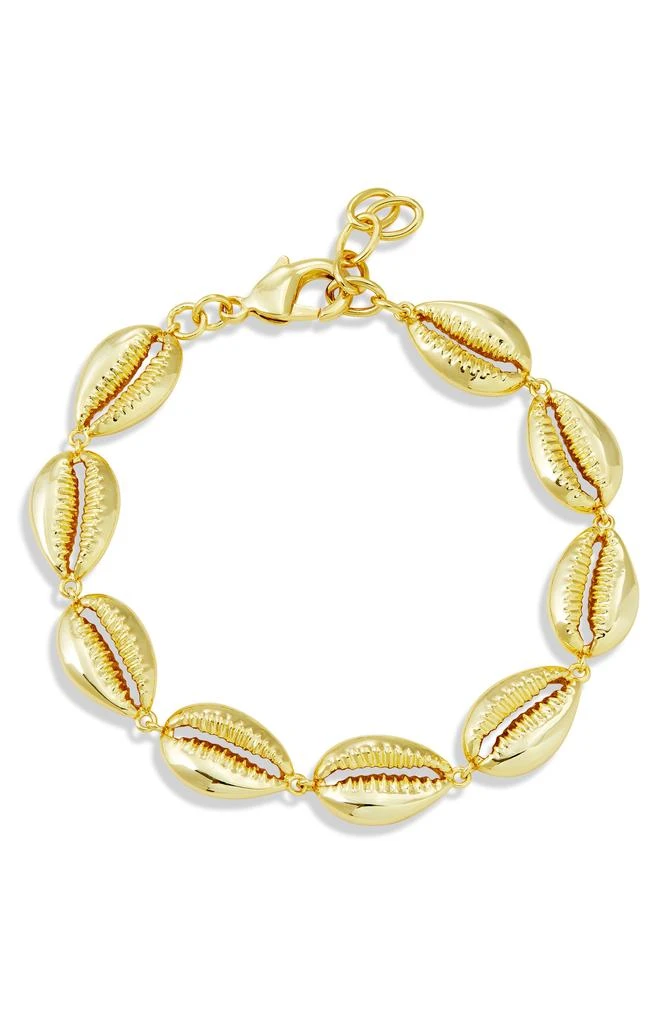 商品Savvy Cie Jewels|18K Gold Plate Cowrie Shell Bracelet,价格¥285,第1张图片