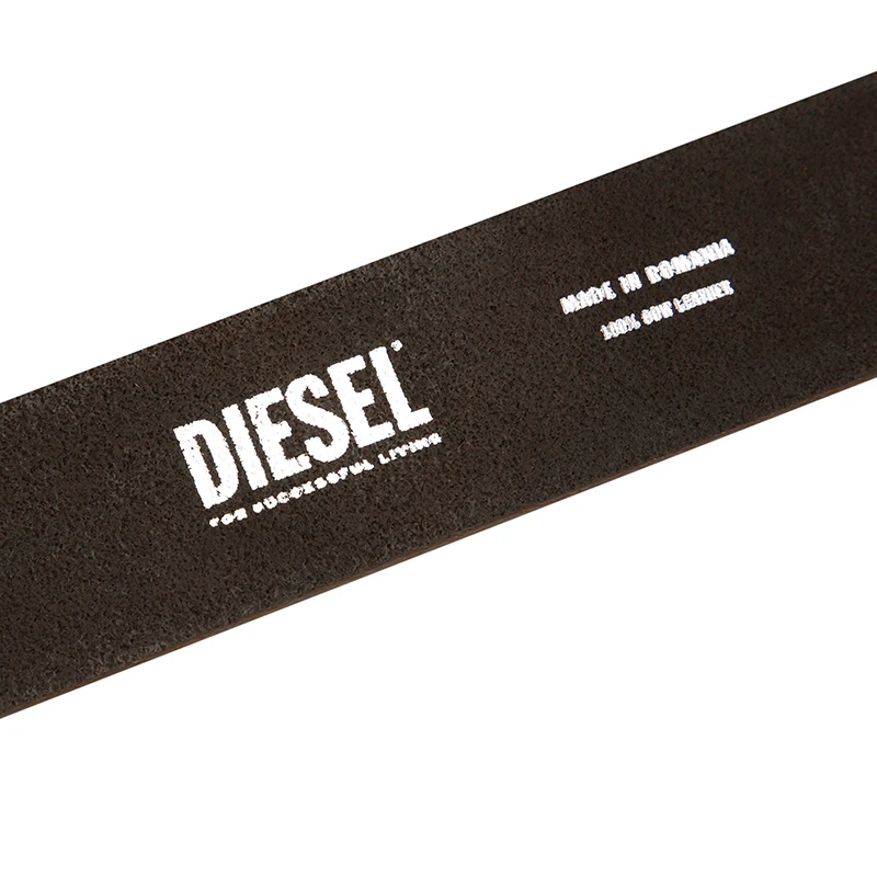 DIESEL迪赛 OVAL-D LOGO经典系列 春夏新品 别致平滑扣 皮带 男女同款情侣款 棕色/黑色 宽4cm 商品