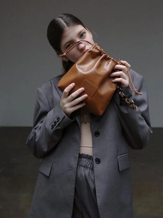 商品SOFT SEOUL|Mix Dust Leather Bag Brown,价格¥1315,第2张图片详细描述