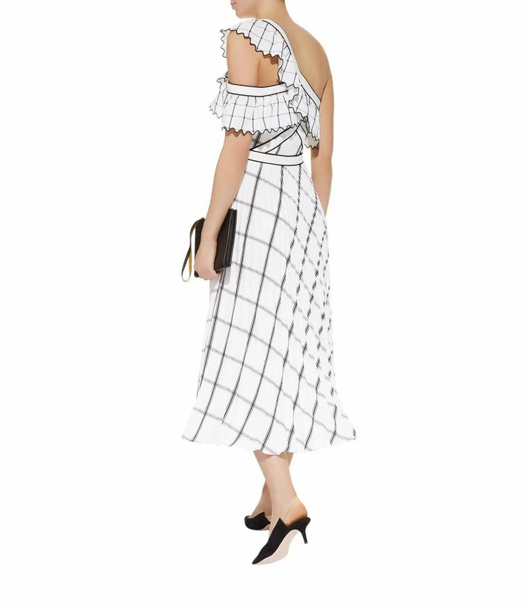 商品Self Portrait|Check Frill Midi Dress,价格¥3447,第3张图片详细描述
