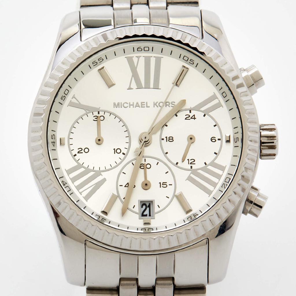 商品[二手商品] Michael Kors|Michael Kors Silver Stainless Steel Lexington MK5555 Women's Wristwatch 38 mm,价格¥1658,第5张图片详细描述