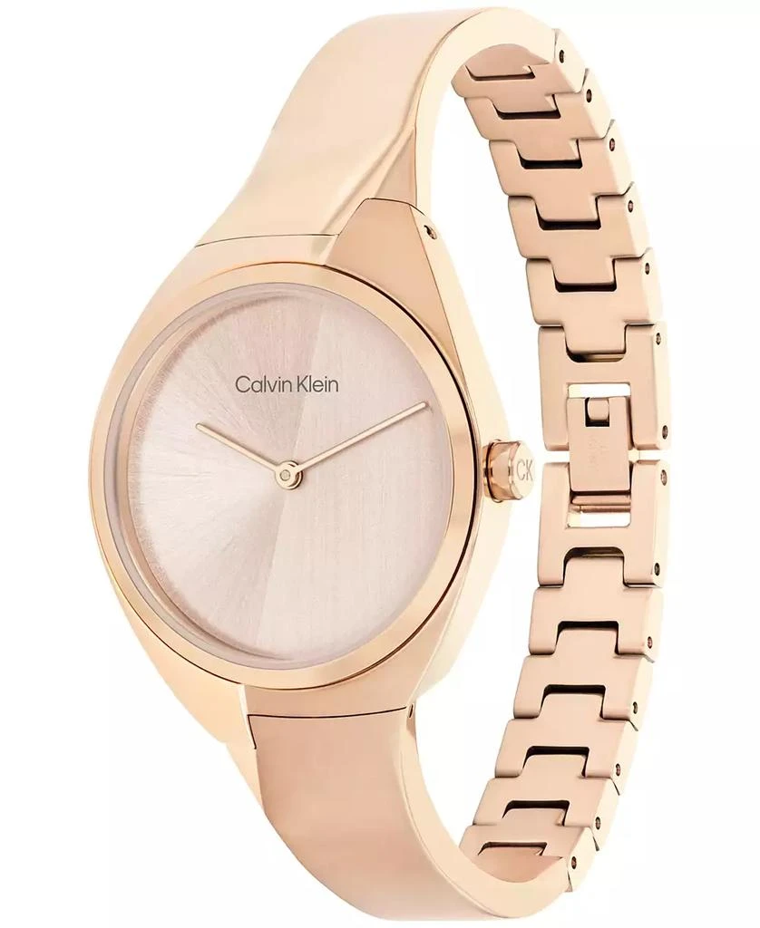 商品Calvin Klein|Women's 2-Hand Carnation Gold-Tone Stainless Steel Bangle Bracelet Watch 30mm,价格¥1454,第2张图片详细描述