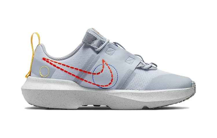 商品[国内直发] NIKE|[预售3天]Crater Impact 可回收材料 防滑减震耐磨 低帮 儿童休闲鞋 蓝色 中小童,价格¥183,第3张图片详细描述