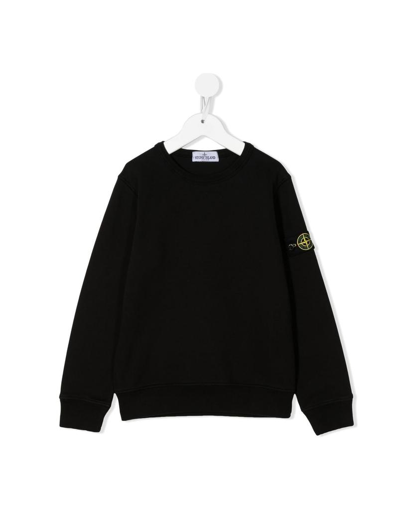 Kids Black Sweatshirt With Logo Badge商品第1张图片规格展示