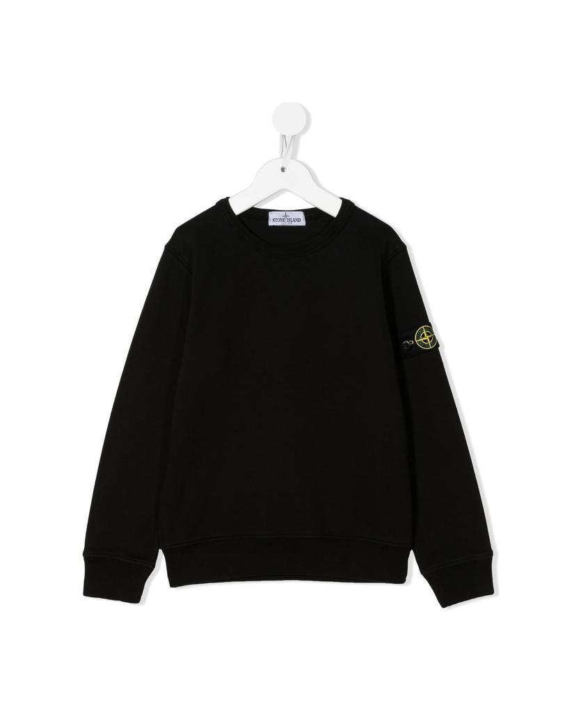商品Stone Island Junior|Kids Black Sweatshirt With Logo Badge,价格¥1051,第1张图片
