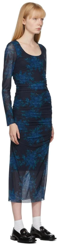 商品Ganni|Navy & Blue Printed Mesh Dress,价格¥542,第2张图片详细描述