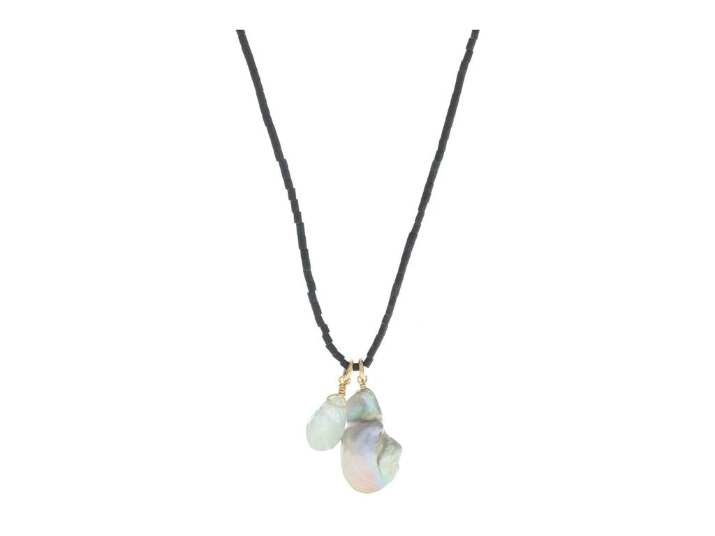商品Chan Luu|Black Beaded Necklace with Pearl Drop,价格¥629,第1张图片