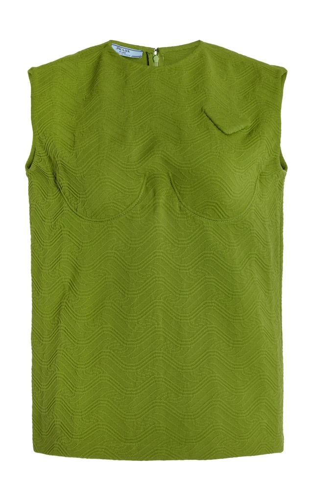 商品Prada|Prada - Bra-Detailed Jacquard Top - Green - IT 42 - Moda Operandi,价格¥15251,第1张图片