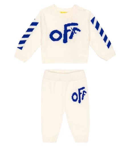 商品Off-White|婴幼儿 — Logo羊毛毛衣与裤装套装,价格¥2434,第1张图片