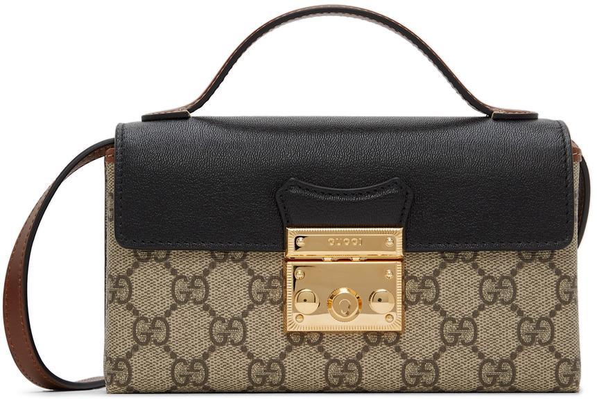 商品Gucci|Beige GG Supreme Mini Padlock Bag,价格¥10182,第1张图片