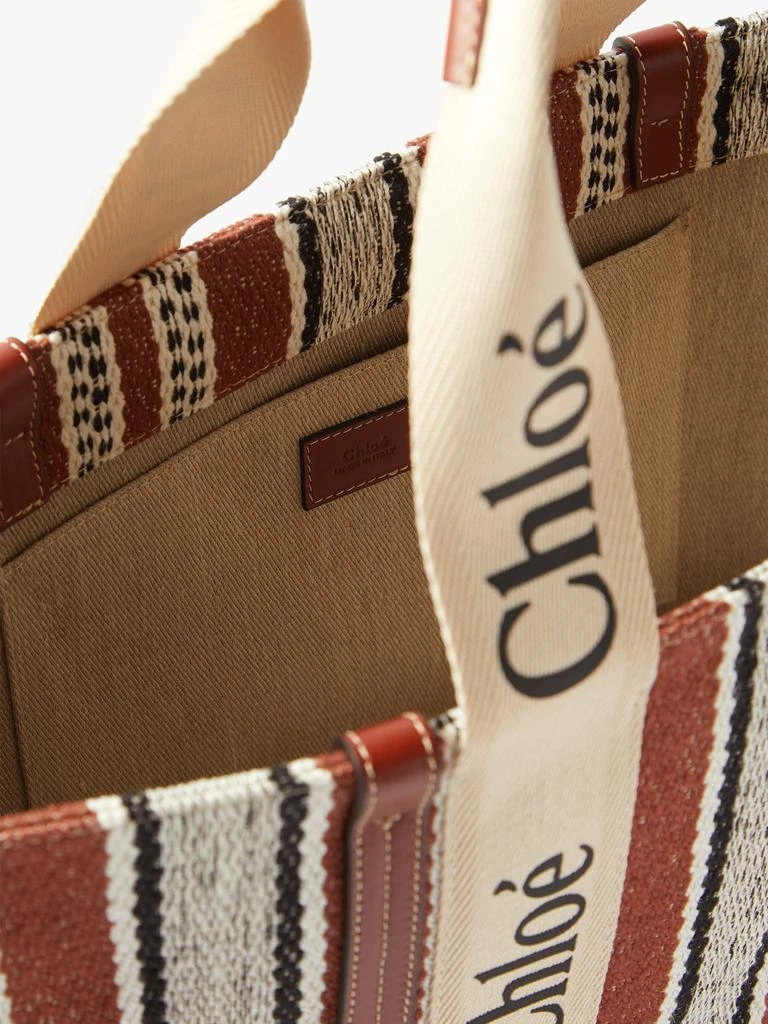 商品Chloé|Woody striped canvas tote bag,价格¥9369,第5张图片详细描述