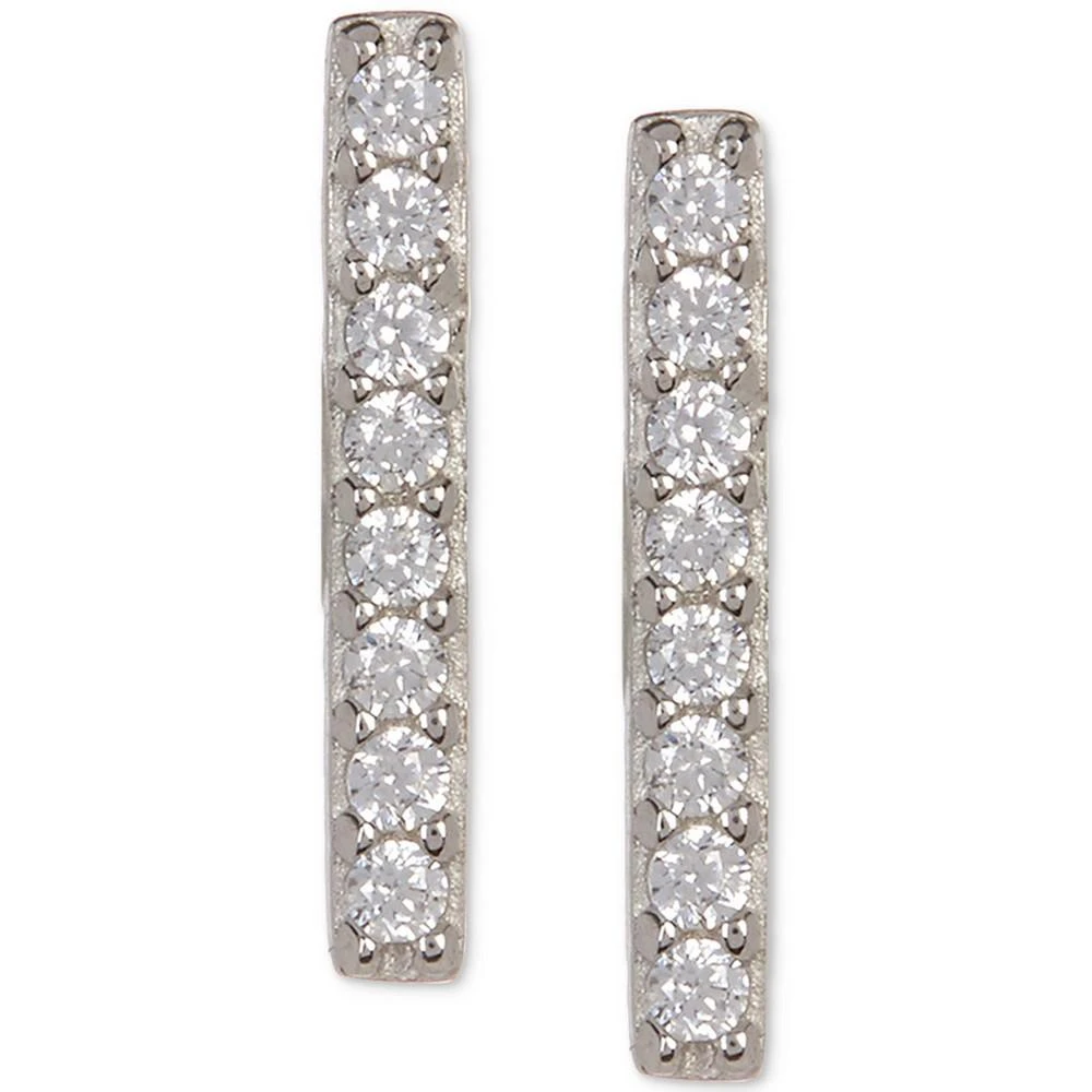 商品ADORNIA|Silver-Tone Crystal Bar Stud Earrings,价格¥145,第1张图片